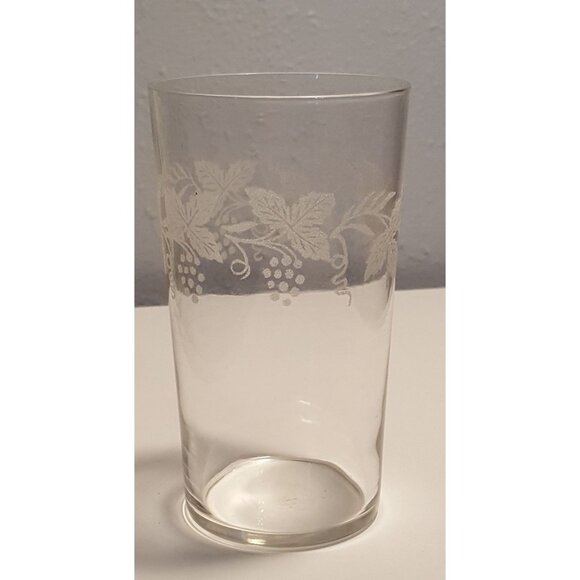 Barlett Collins Grapes And Leaves Embossed Drinking Glass Tumbler 16oz Replaceme - Picture 1 of 6
